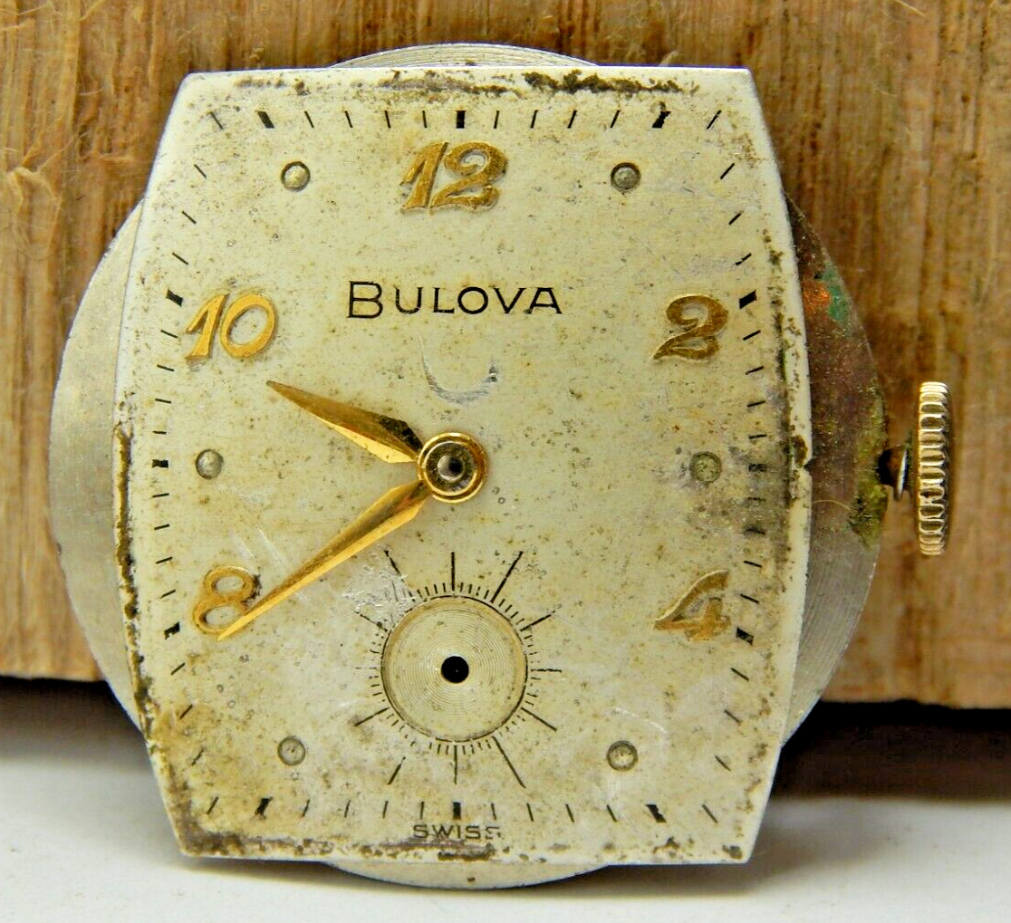 Ventage 1957 Bulova 11AC 17 jewel men’s wrist watch movement with dial and crown