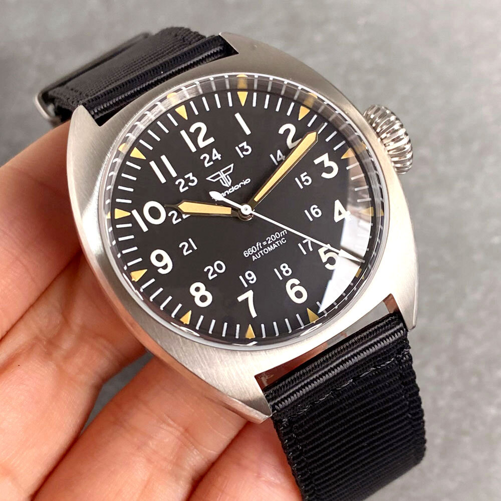 40mm 20ATM Diving Field Watch Movt Luminous Brushed 20atm NH PT Sapphire