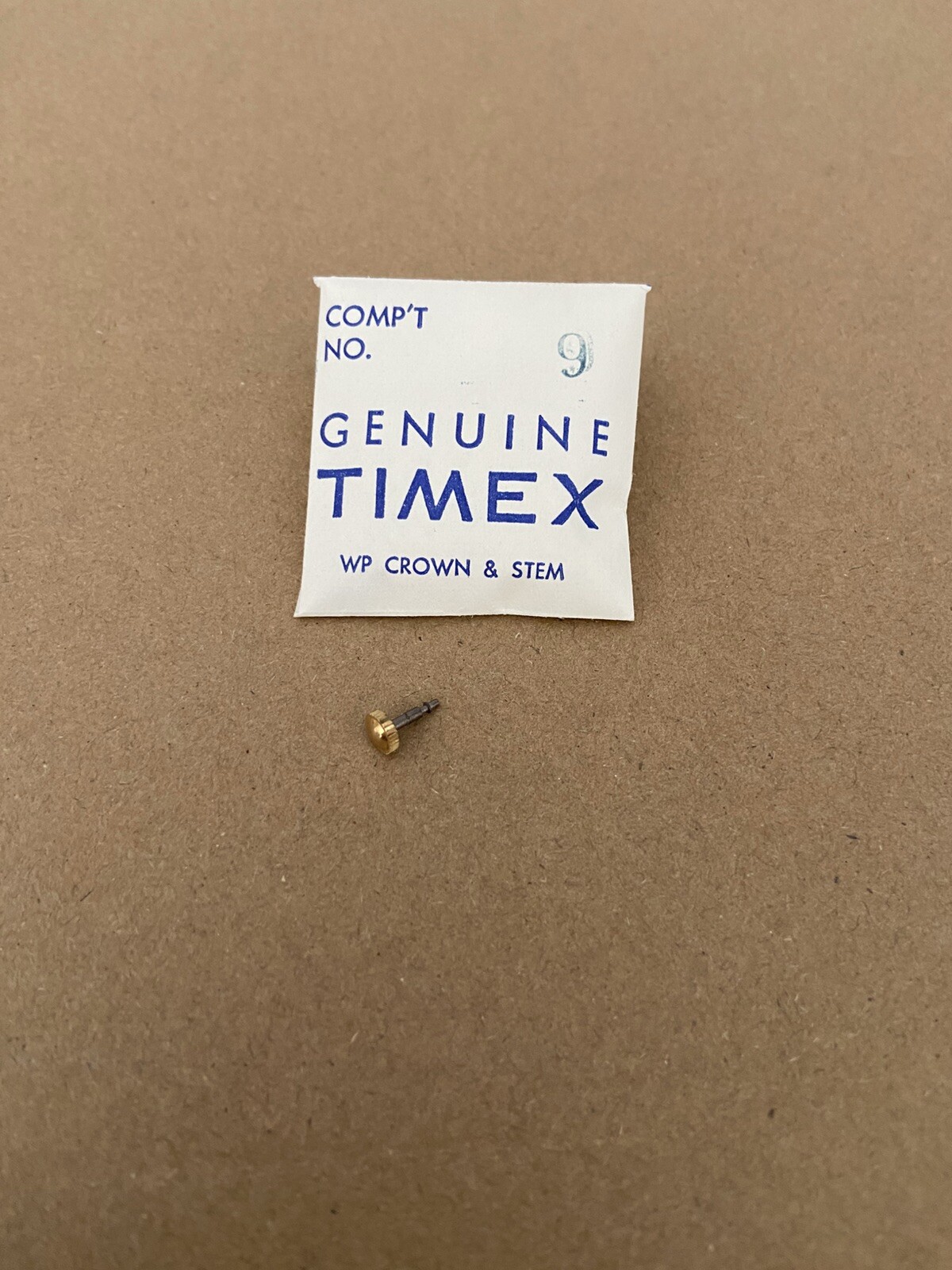 Genuine Timex #9 Gold finish Stem and Crown