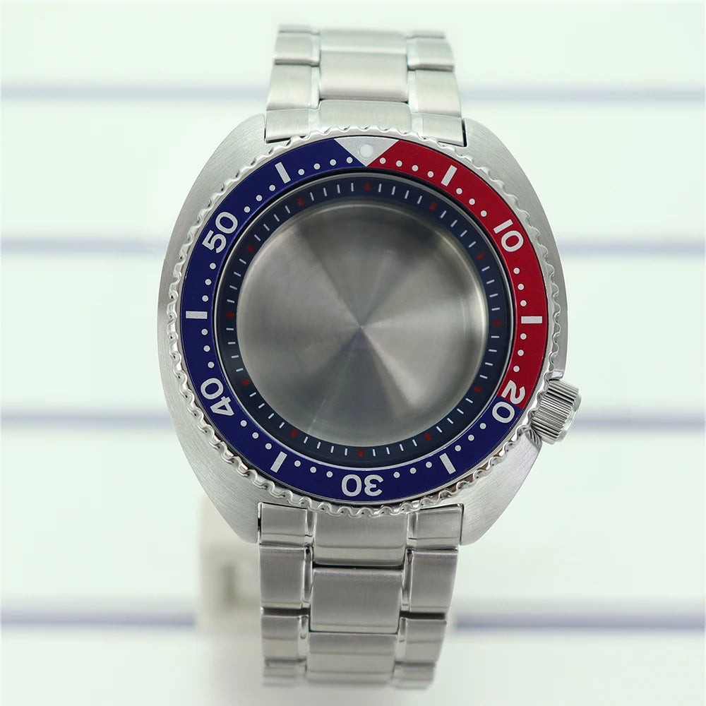 45mm Steel Watch Case Sapphire Glass For Mod skx big Abalone NH35 NH36 NH38