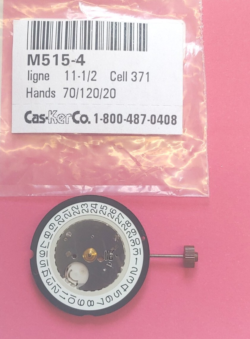 Ronda Swiss M515 Quartz Date@4 NOS Movement. Sets & Runs, Keeps Time. Pristine.