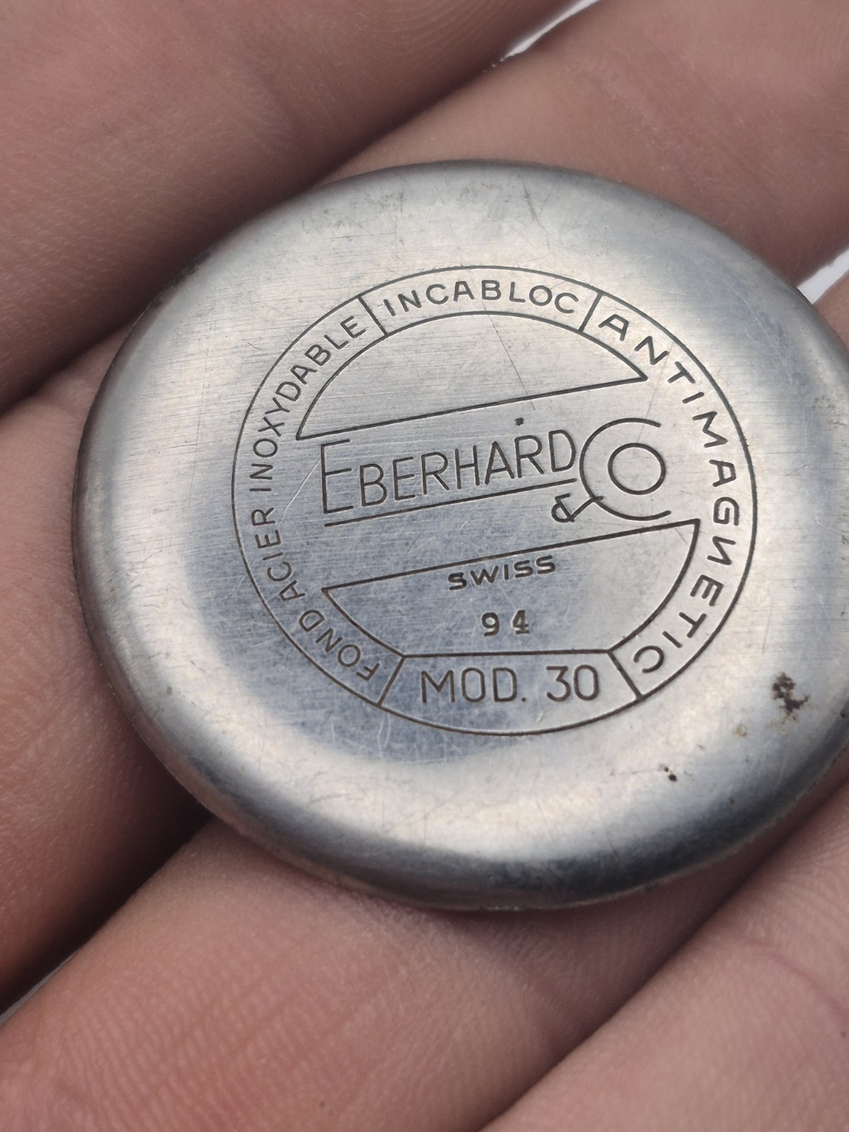 Eberhard Mod.30 Jumbo Calatrava Caseback Vintage Bottom