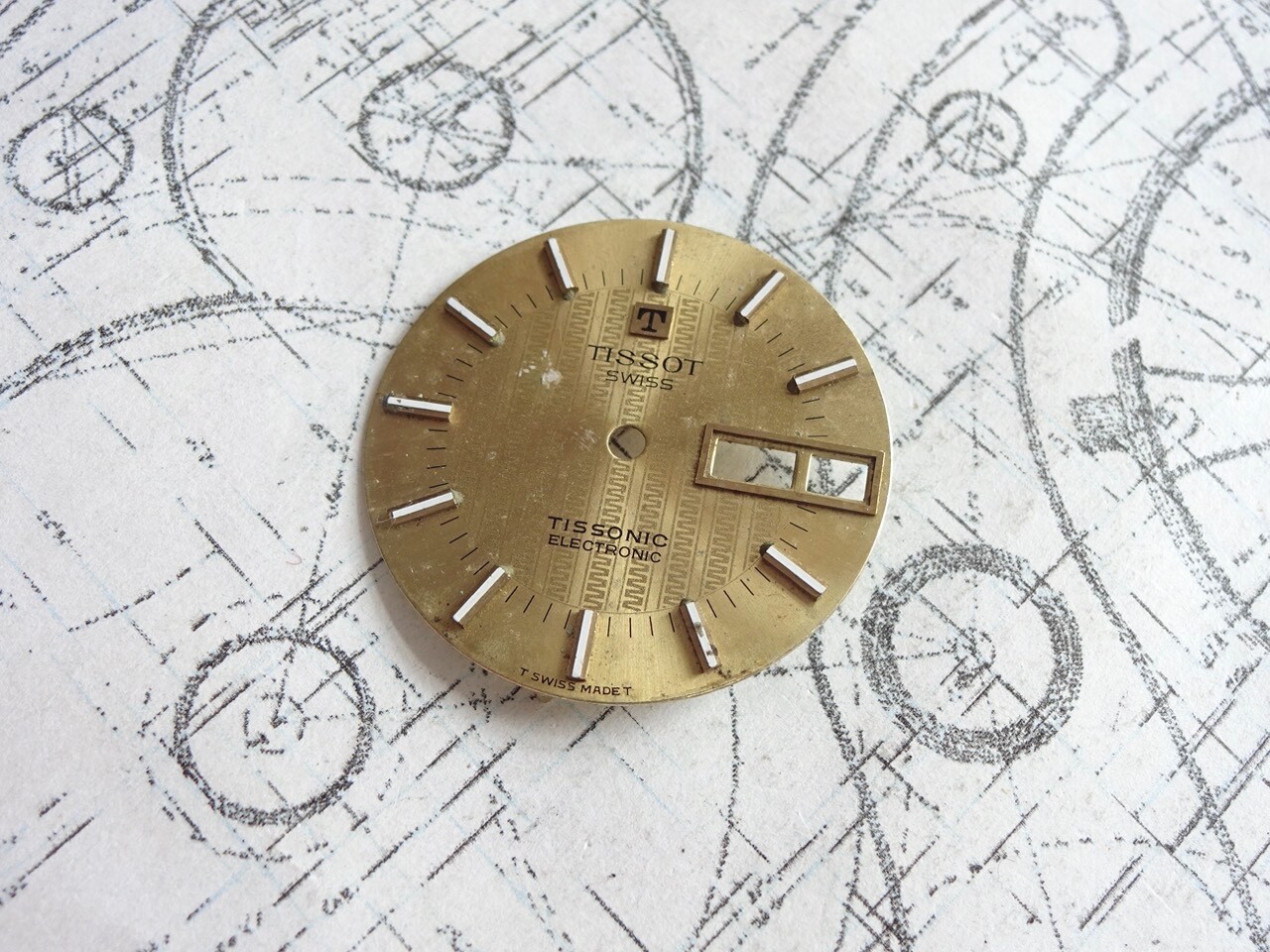 Tissot Tissonic Electronic 2020(ESA9164) Day/Date Tuning Fork Watch Dial (934A)