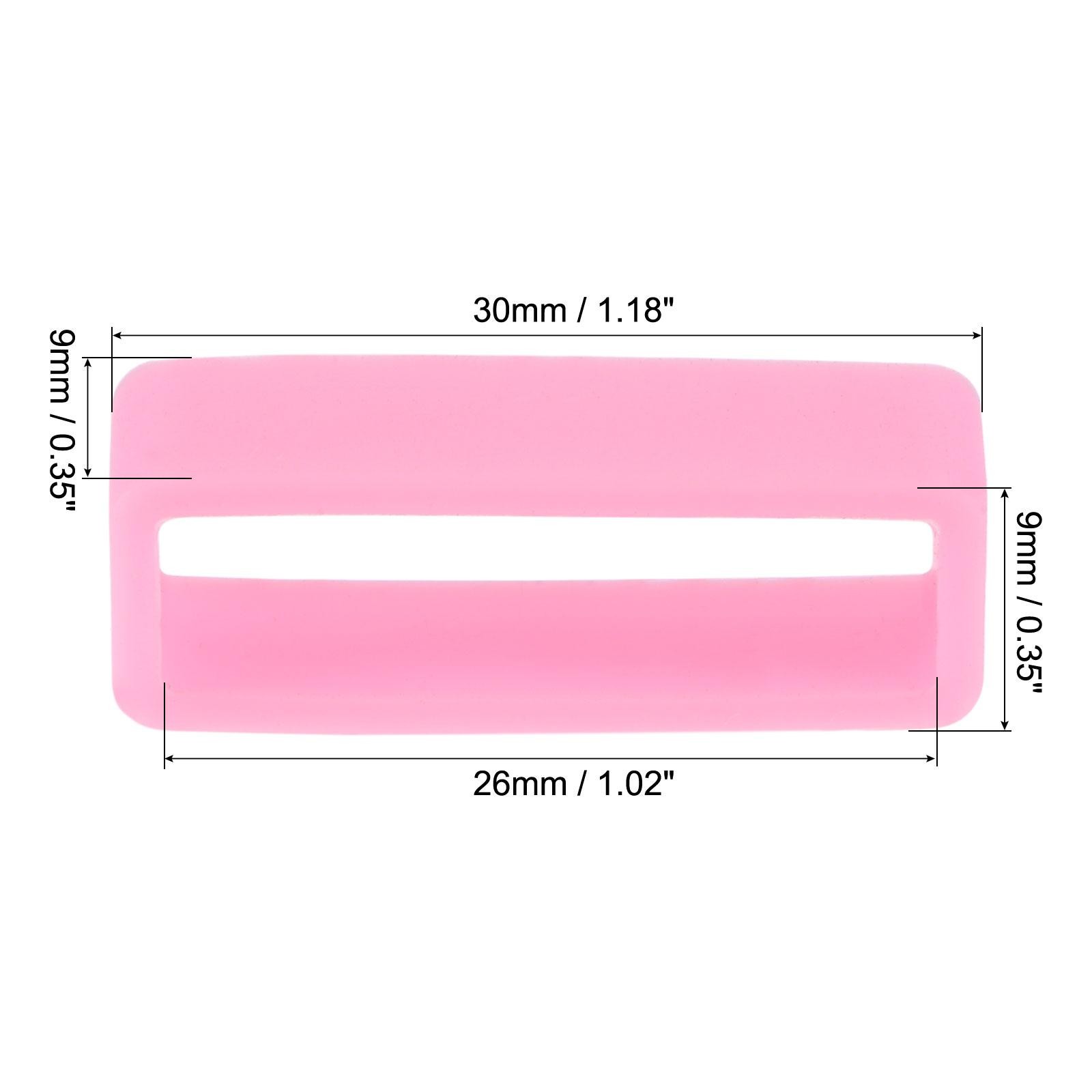 Watch Band Strap Loops Silicone for 26mm Width Watch Band, Pink 4 Pcs