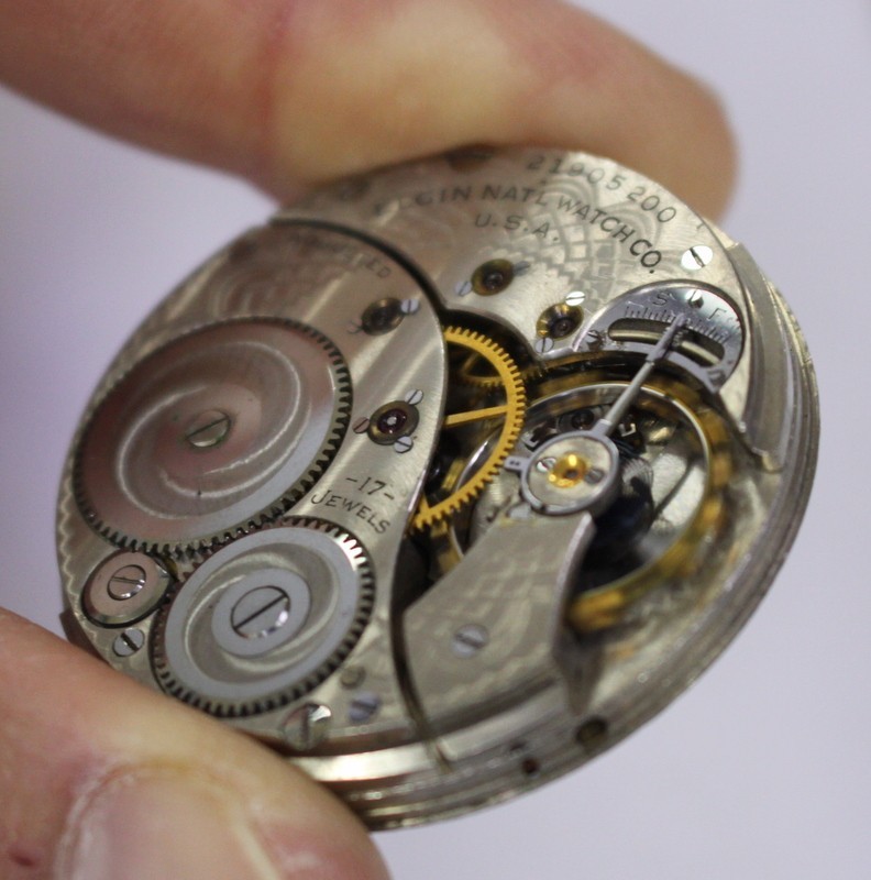ELGIN NAT’L Watch Company Pocket Watch 17j Movement Dial and Hands