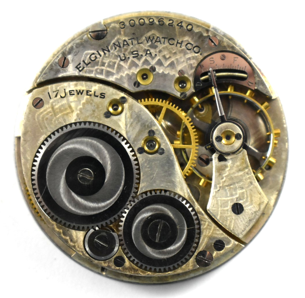Vintage Elgin Grade 345 12s 17J OF Pocket Watch Movement lot.wn