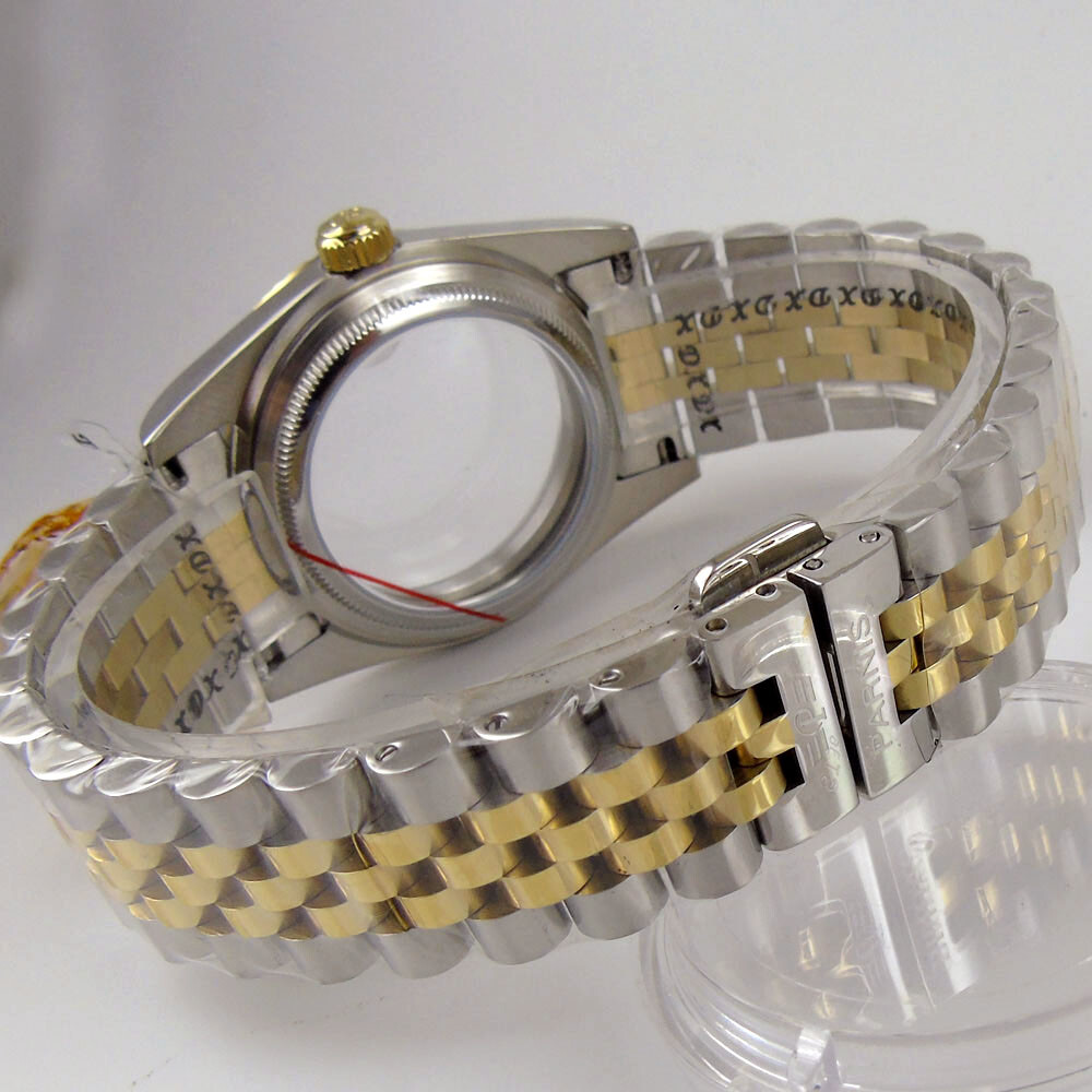 36mm Sapphire Crystal Watch Case For Miyota8215 821A DG2813 ST1612 Jubilee Strap