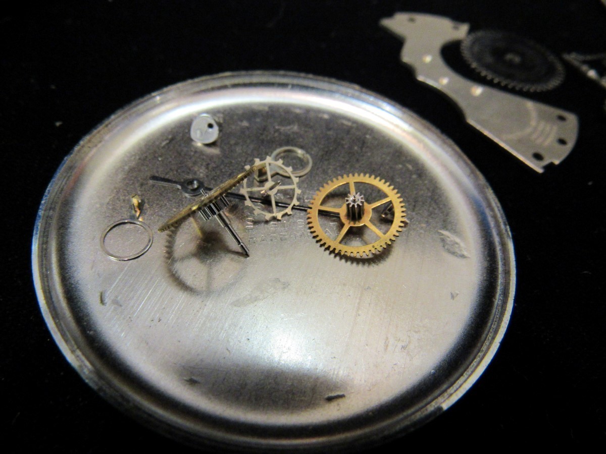 VINTAGE SWISS MADE BRETLING WAKMANN 1/5 STOP WATCH-PARTS ONLY (EZS004448)