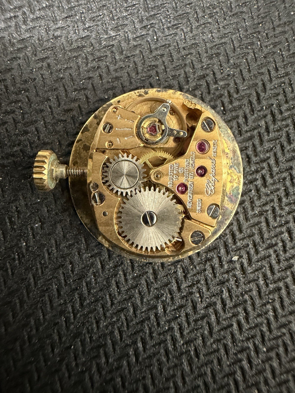 Vintage Chopard Geneve Watch Movement & Dial – 17 Jewels – Running Ticking