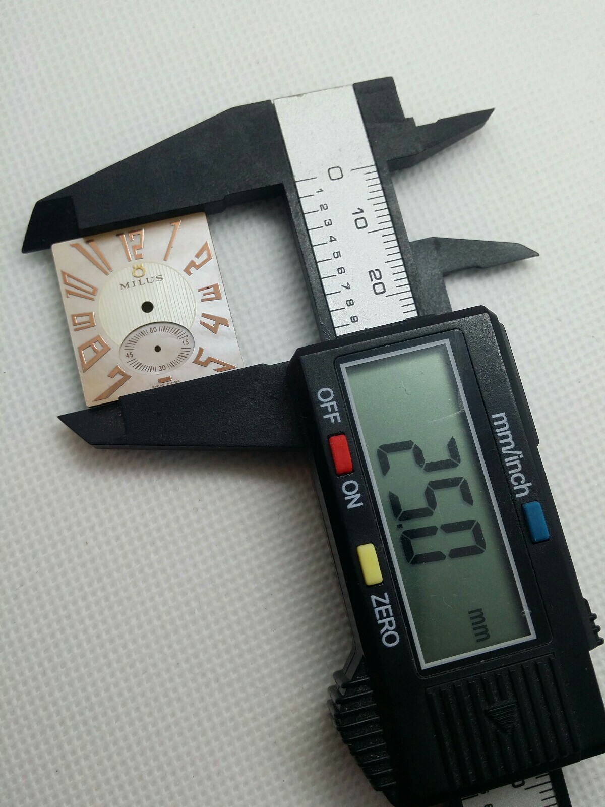 Milus dial watch 23 mm x 25 mm for parts or repair or collections
