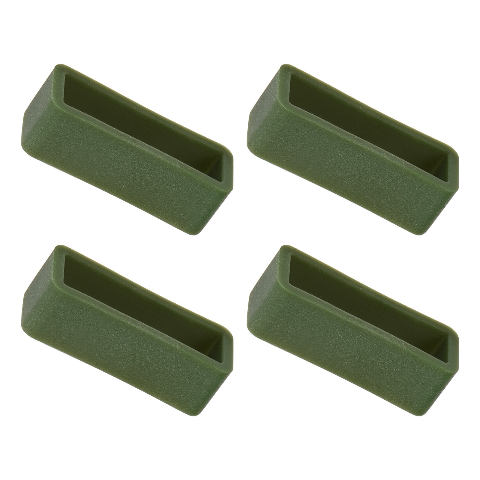 4Pcs Dark Green Watch Band Strap Loop 22mm Width Watch Band Silicone DIY