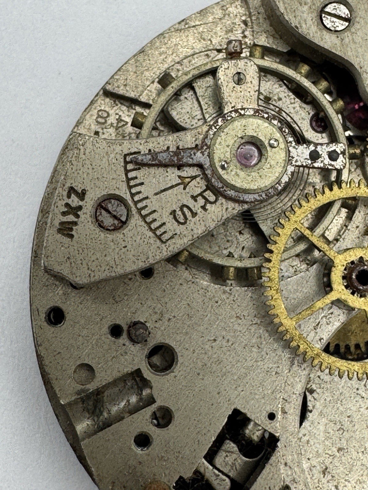 Vintage Kent Chronograph Partial Wristwatch Movement For Parts Or Repair