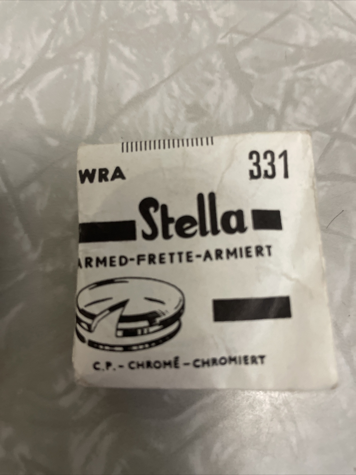 Vintage Stella Armored Silver Chrome Ring Watch Crystal WRA 329, 336, 334, 331