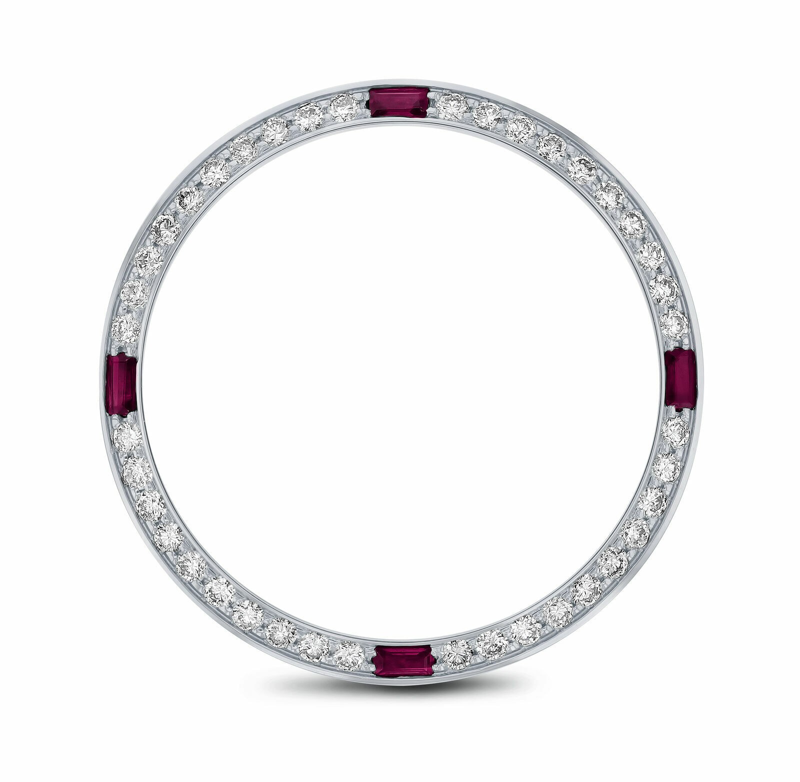 1CT BEAD NATURAL DIAMOND BEZEL FOR ROLEX 31MM 4 CORNER RUBIES WG 78159 78279