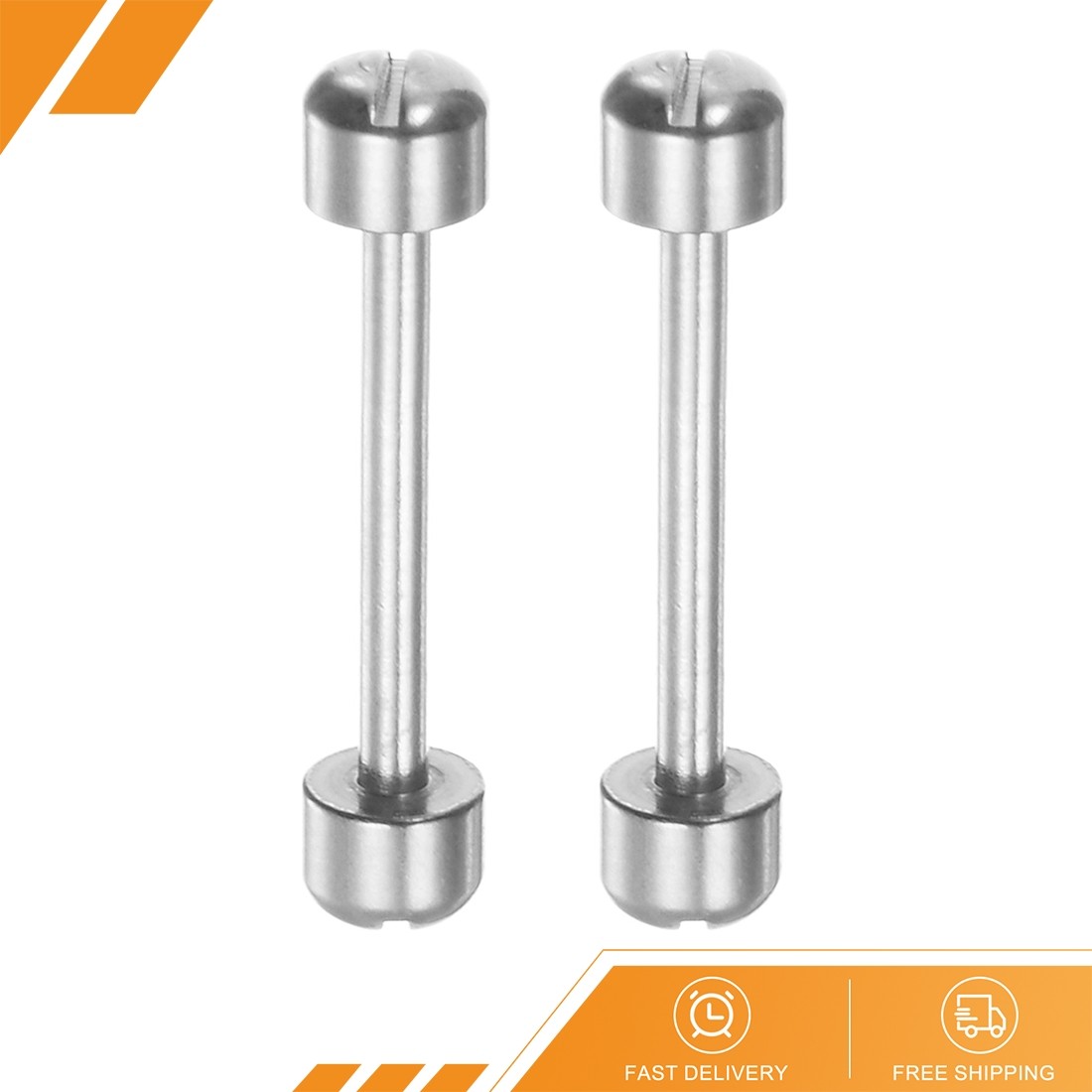2pcs – Watch Screw Tube Rod 20mm Stainless Steel Watch Strap Pins Silver Tone