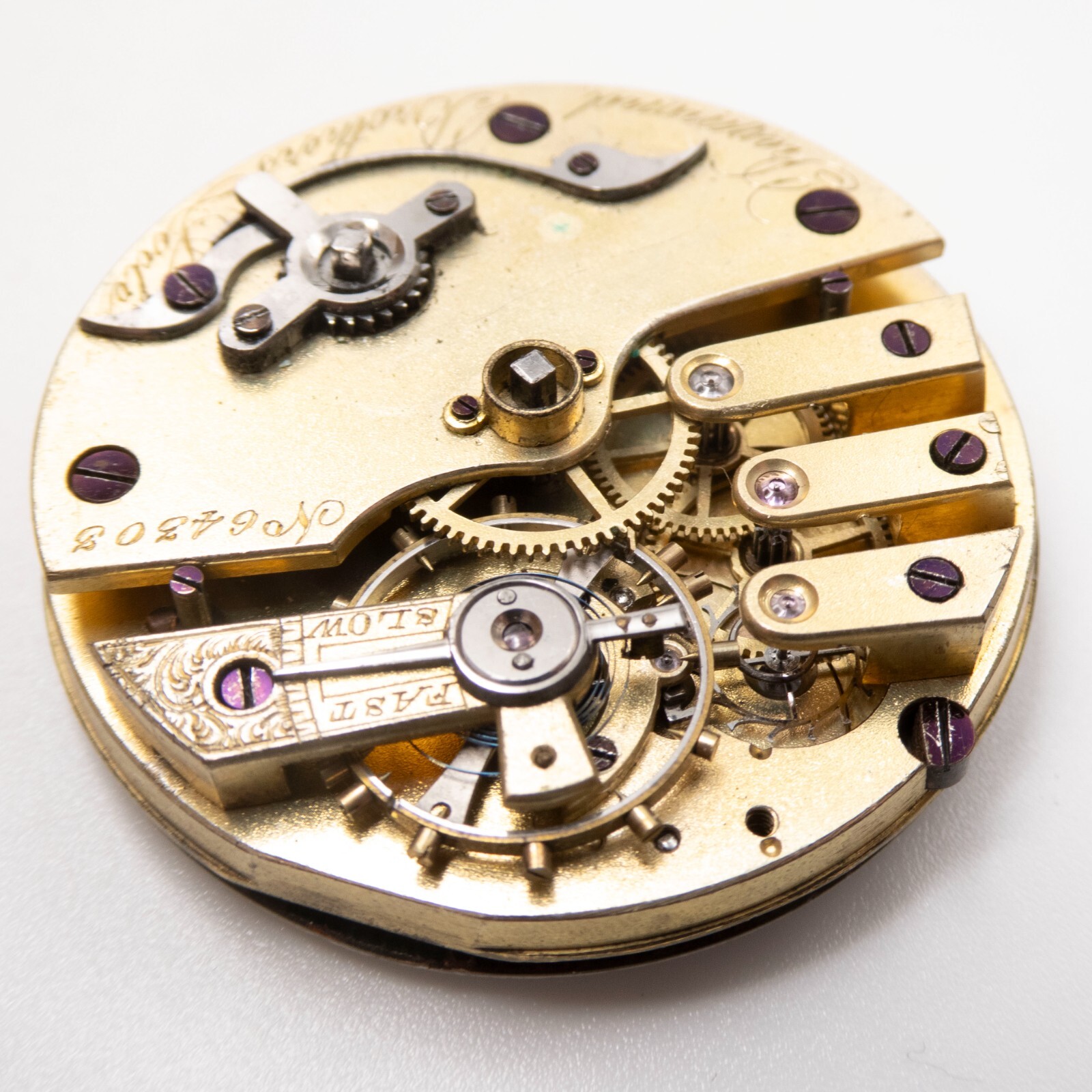 Reymond Brothers 37.9 x 10.7 mm Key Wind Antique Pocket Watch Movement