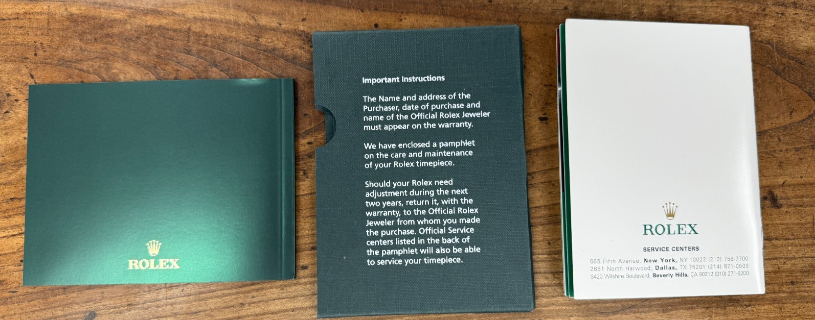 Genuine Rolex Daytona Booklet with Service Booklet Packet
