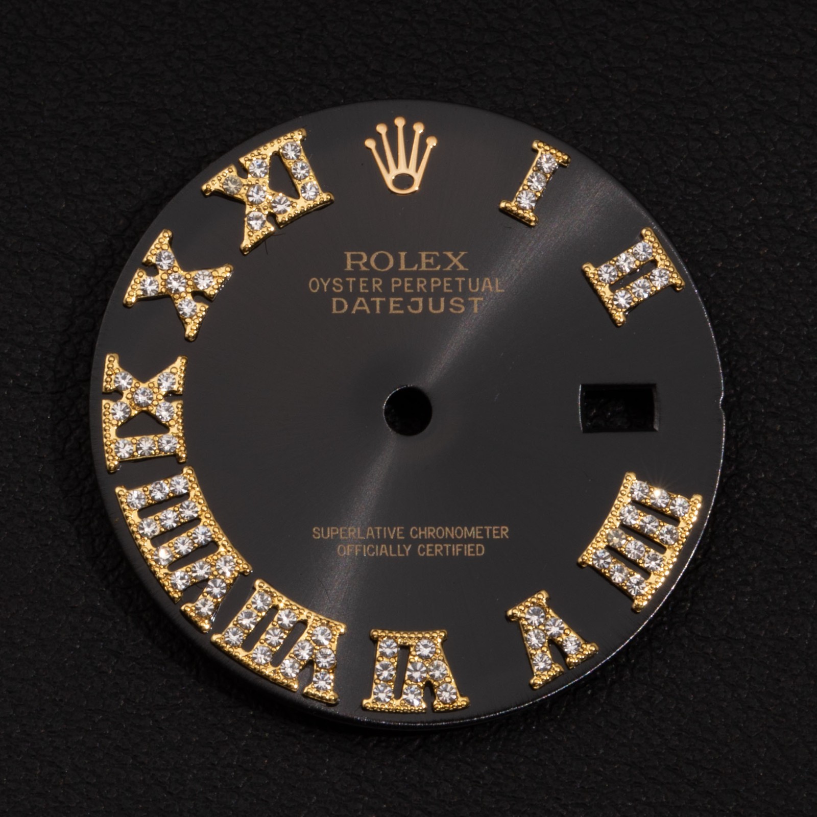Rolex Dial Custom Black Diamond Roman 36mm for Datejust Watches