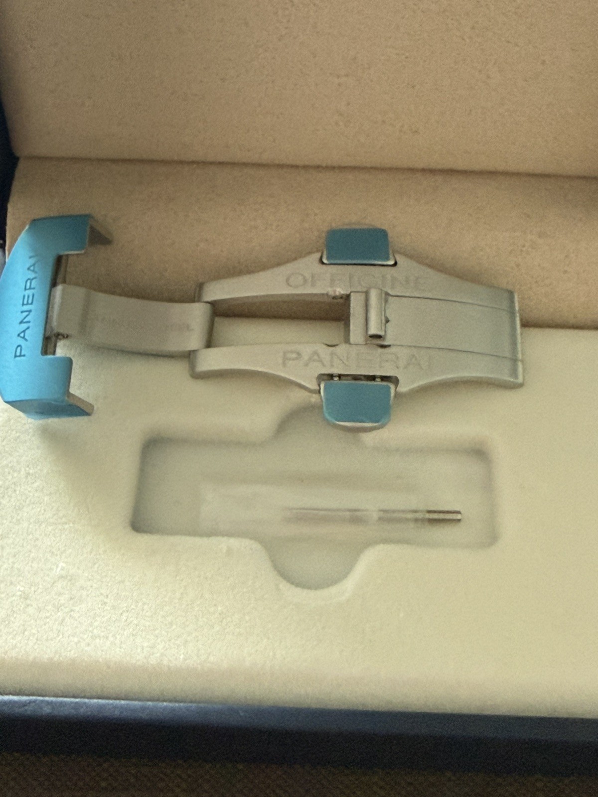 Genuine Panerai 22mm OEM Folding Deployment Deployant Brushed Steel Buc G1N