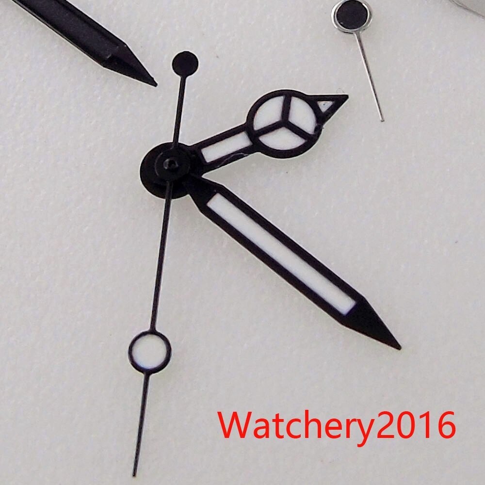 Black Silver Edge Watch Hands Luminous for NH35A Miyota 8215 ETA 2824 Automatic