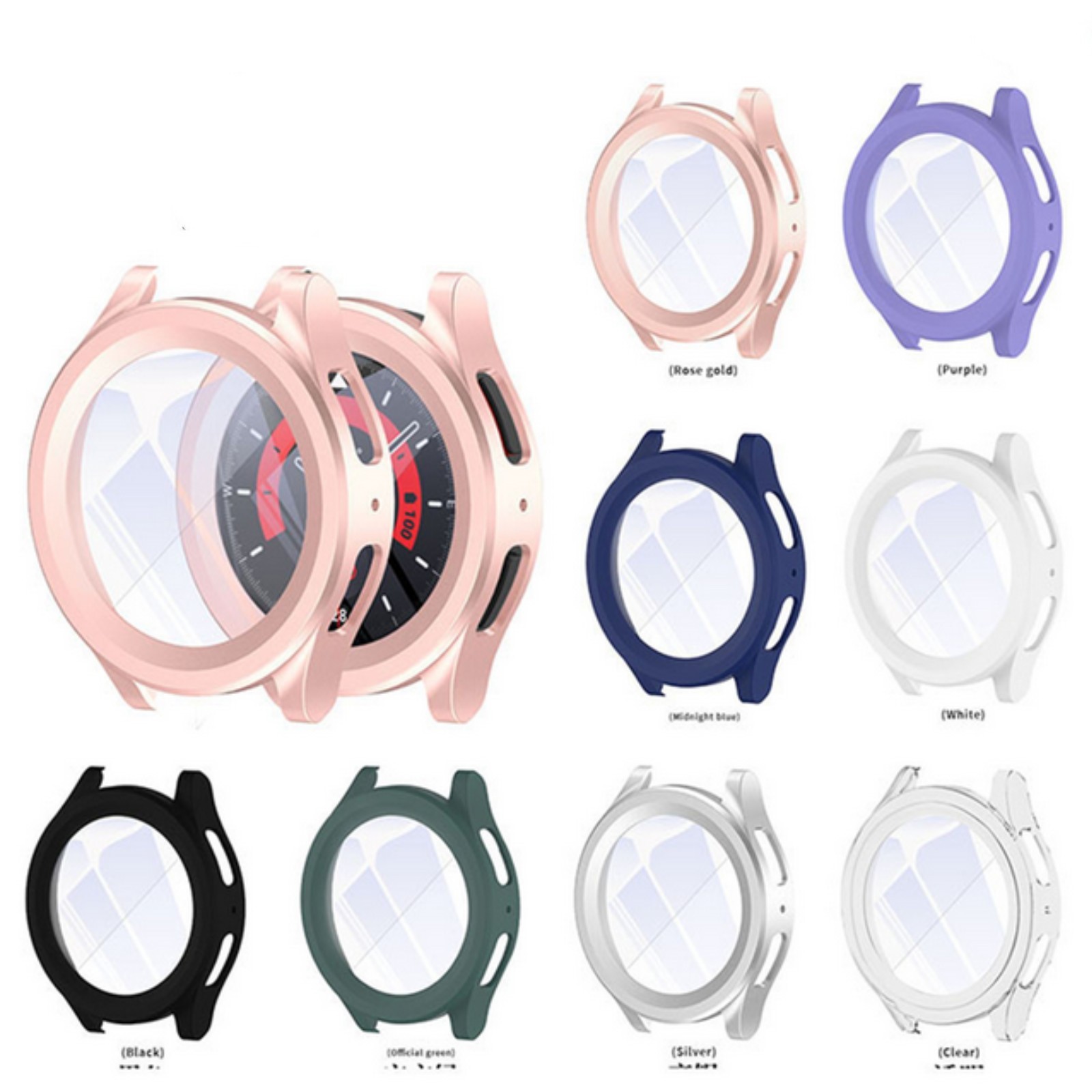 Watch Case PC+Tempered Glass Screen Protector for Samsung Galaxy Watch 5pro 45mm