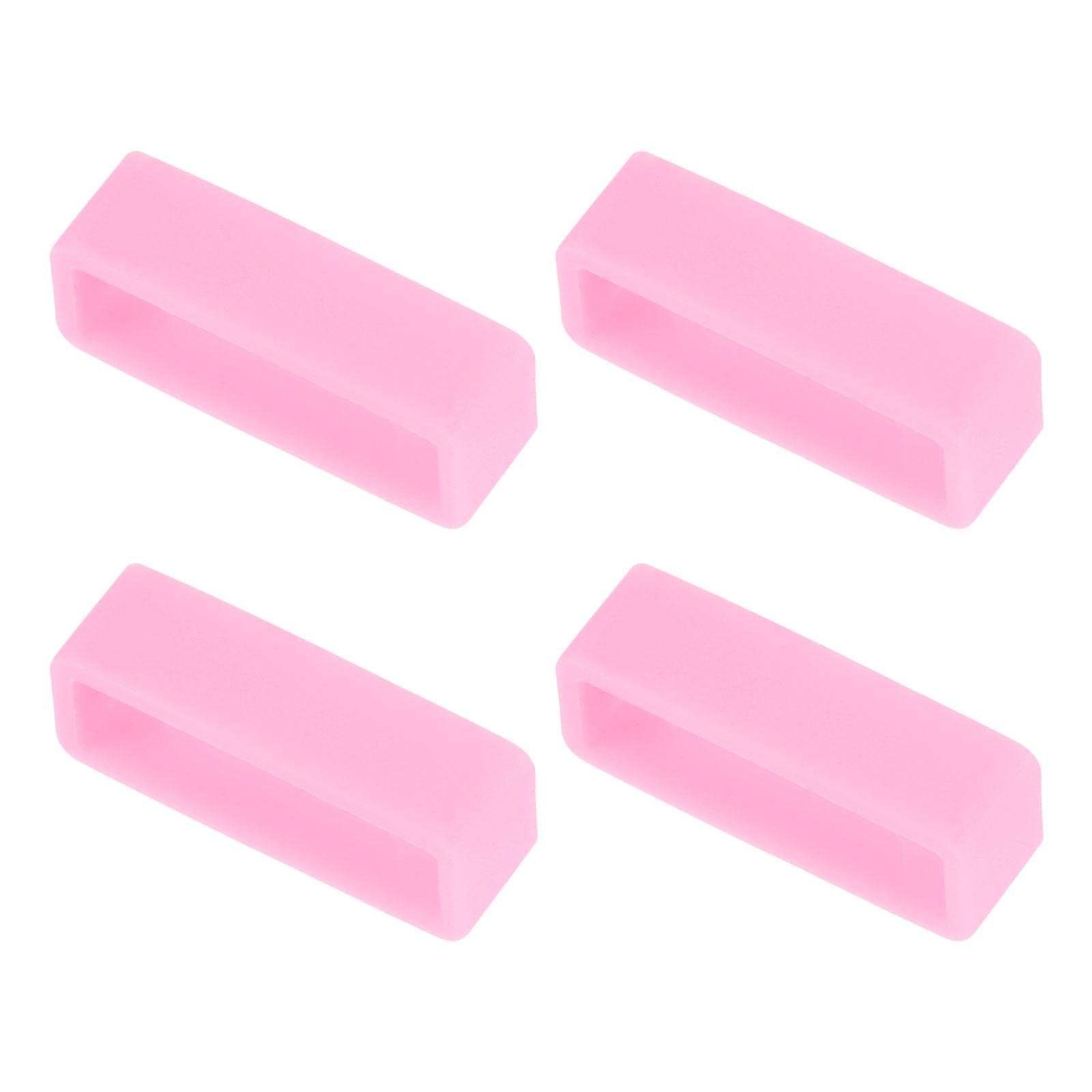Watch Band Strap Loops Silicone for 26mm Width Watch Band, Pink 4 Pcs