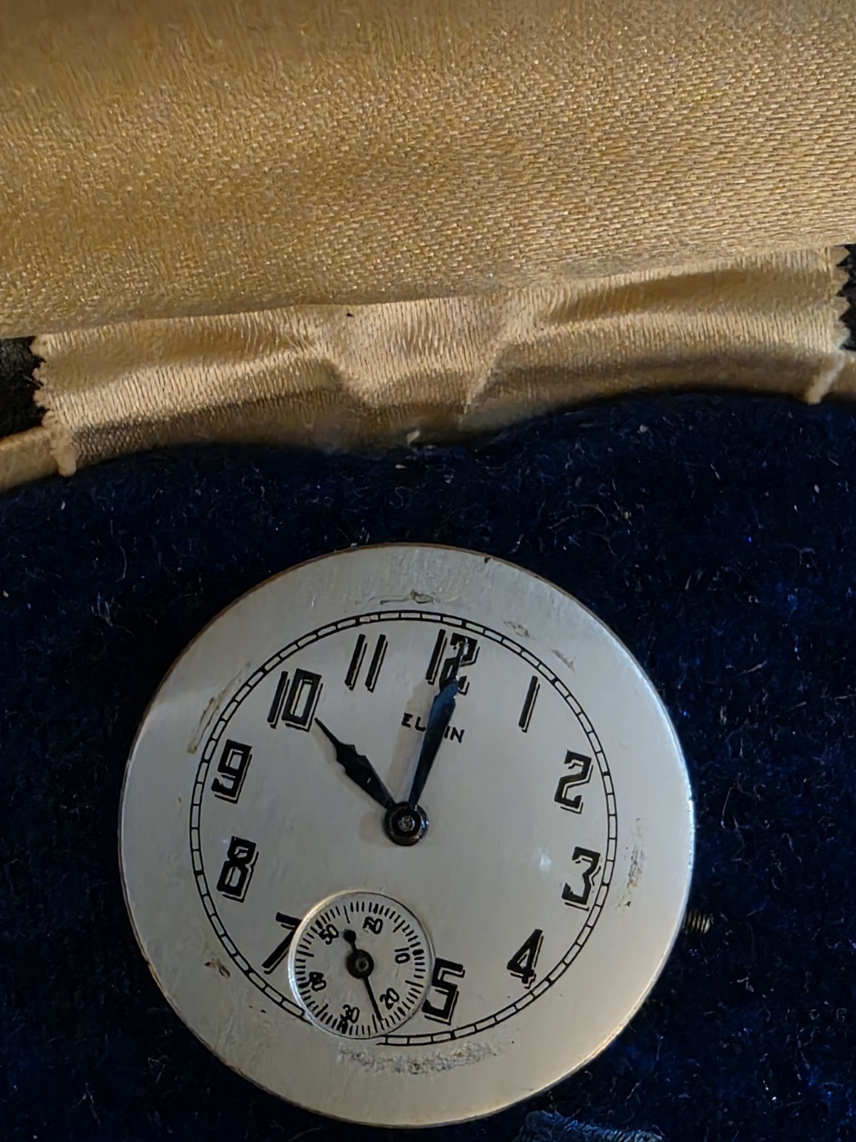 antique Elgin 25mm Mechanical Wristwatch Movement 430, silver dial & case