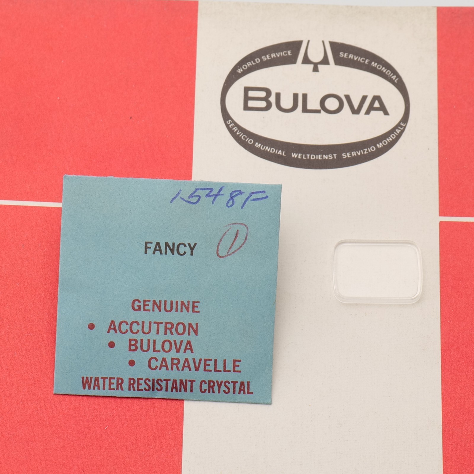 Original Genuine Bulova 1548F Crystal NOS Watch Part New Old Stock (C1D25)
