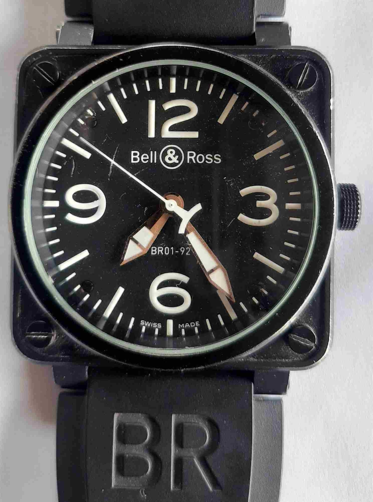 BELL & ROSS BR01-92 Military Gold & Steel Watch. Ref: BR01-92-S/R-701