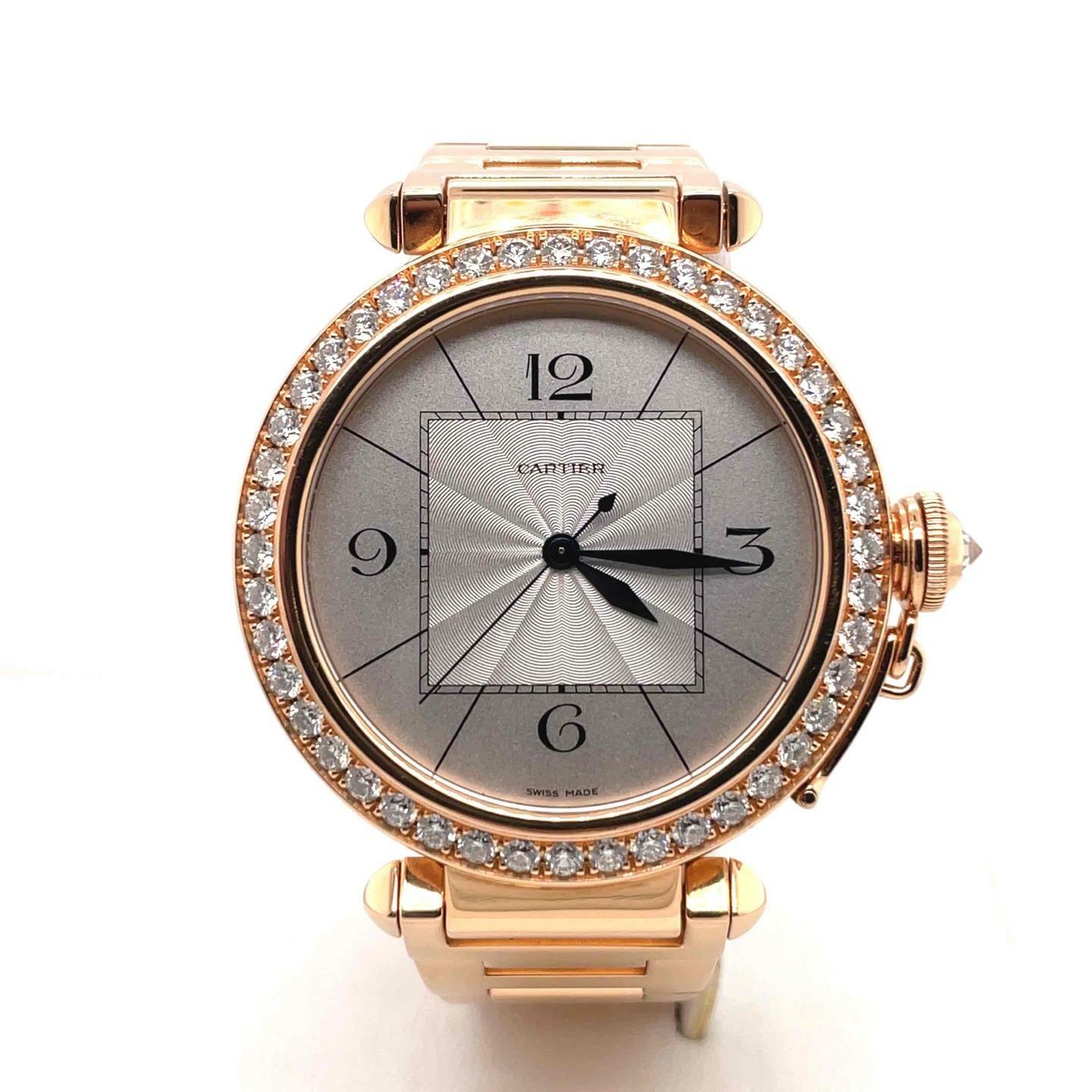 Cartier Pasha 18k Rose Gold with Factory Diamond Bezel 42 mm Ladies Watch 2770
