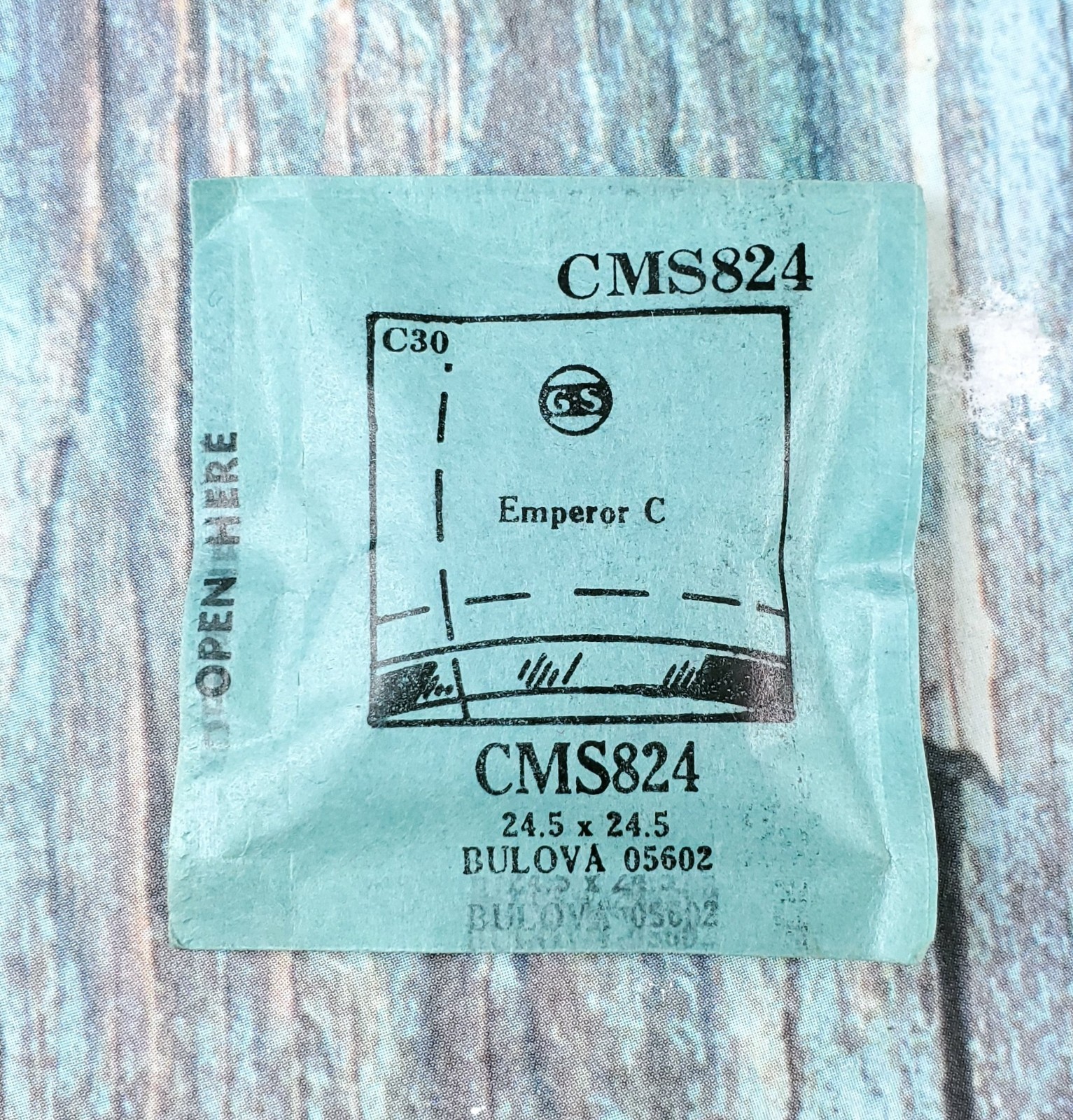 Vintage GS CMS824 Bulova Emperor C Crystal. 24.5 x 24.5
