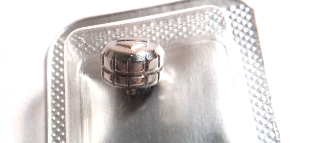 Tag Heuer WHITE screwdown crown 6.7mm x4.2. M0.9 Tag-35. NEW sealed