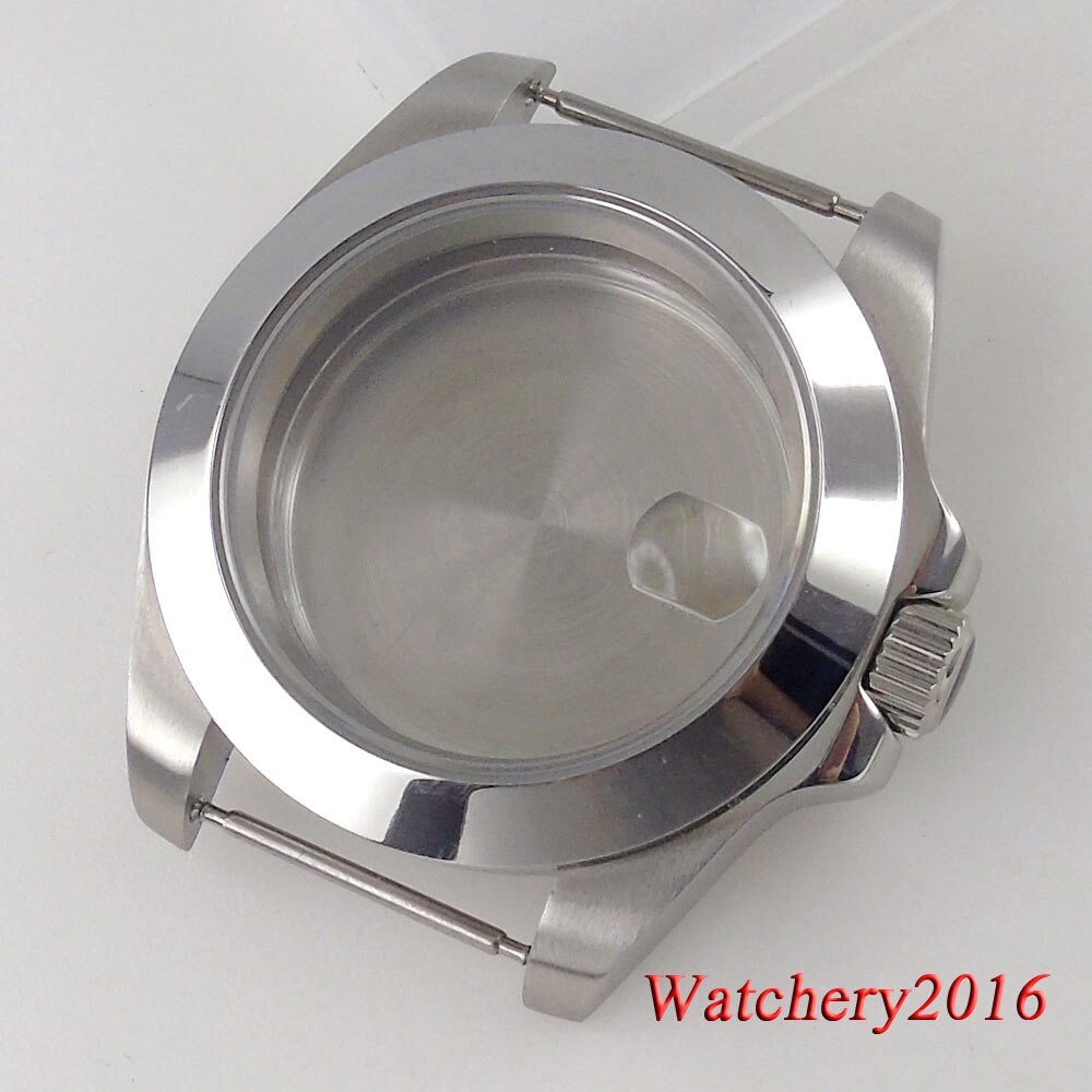 Stainless Steel Silver 39mm Sapphire Glass Watch Case Fit NH35 NH36 NH34 2824
