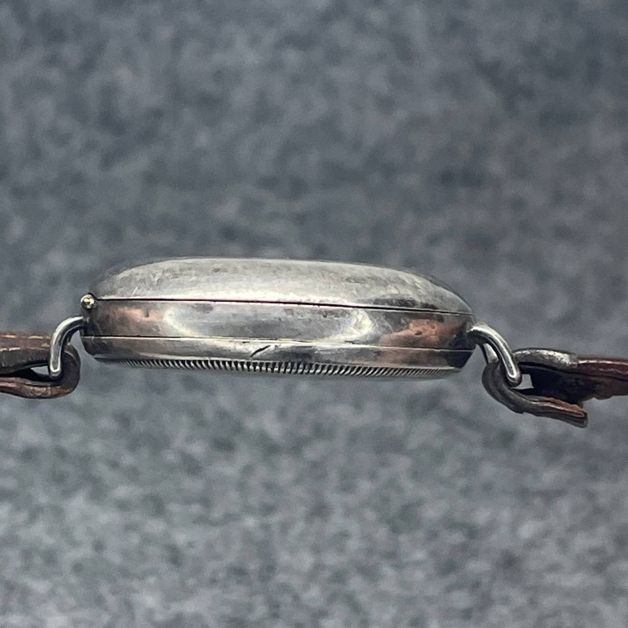 RARE 0.925 SILVER HALF HUNTER BUTTON CASE SWISS WATCH X REPAIR/PARTS FROM 1920