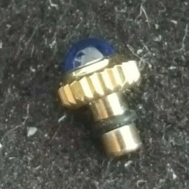 Longines Gold Plated Crown With Blue Cabochon Stone and Gasket Part Number 13-21
