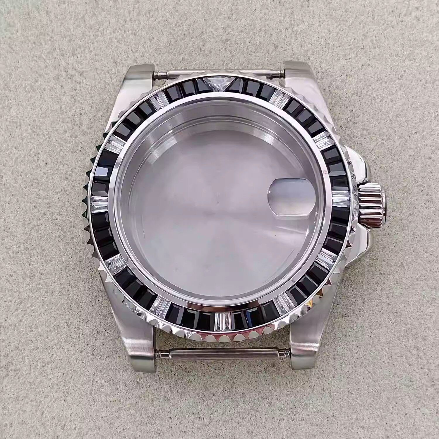 40MM Watch Case for NH35 NH36 Fine Steel Sapphire Glass Diamond Inlaid Cases