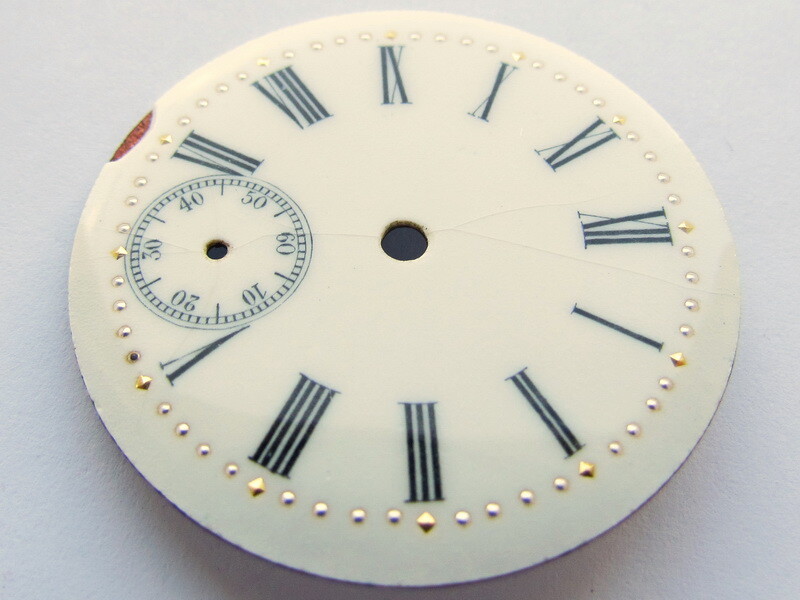 Unbranded Antique 1900s Swiss Original Art Deco Porcelain Dial Watch-face 38,8mm