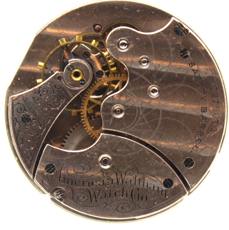 1901 WALTHAM POCKET WATCH MOVEMENT 10279672 GRADE: SEASIDE 6s 7j (JP)
