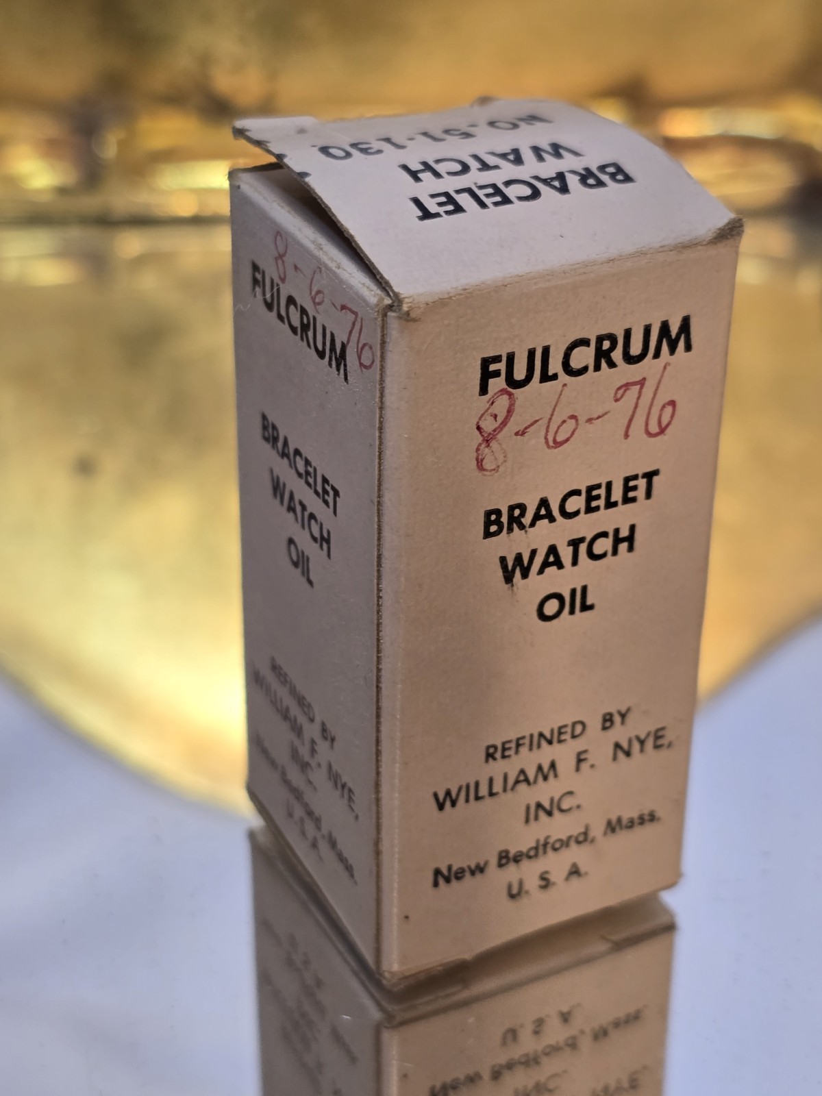 W.F. William Nye & Fulcrum Clock & Watch Oil w/Plenty Of Oil 51-130 see pics