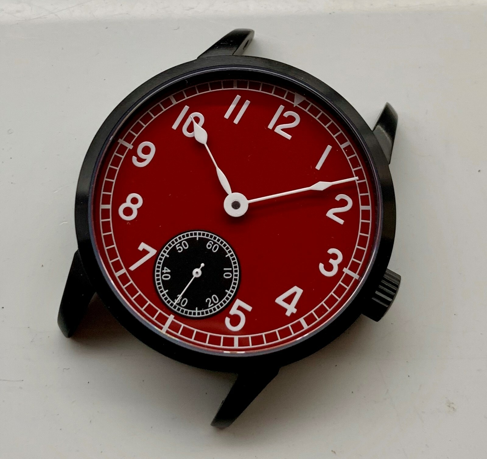 MARINE DIAL ETA 6498-1 D= 38.2mm RED / BLACK ENAMEL UNITAS 6498 – NEW!