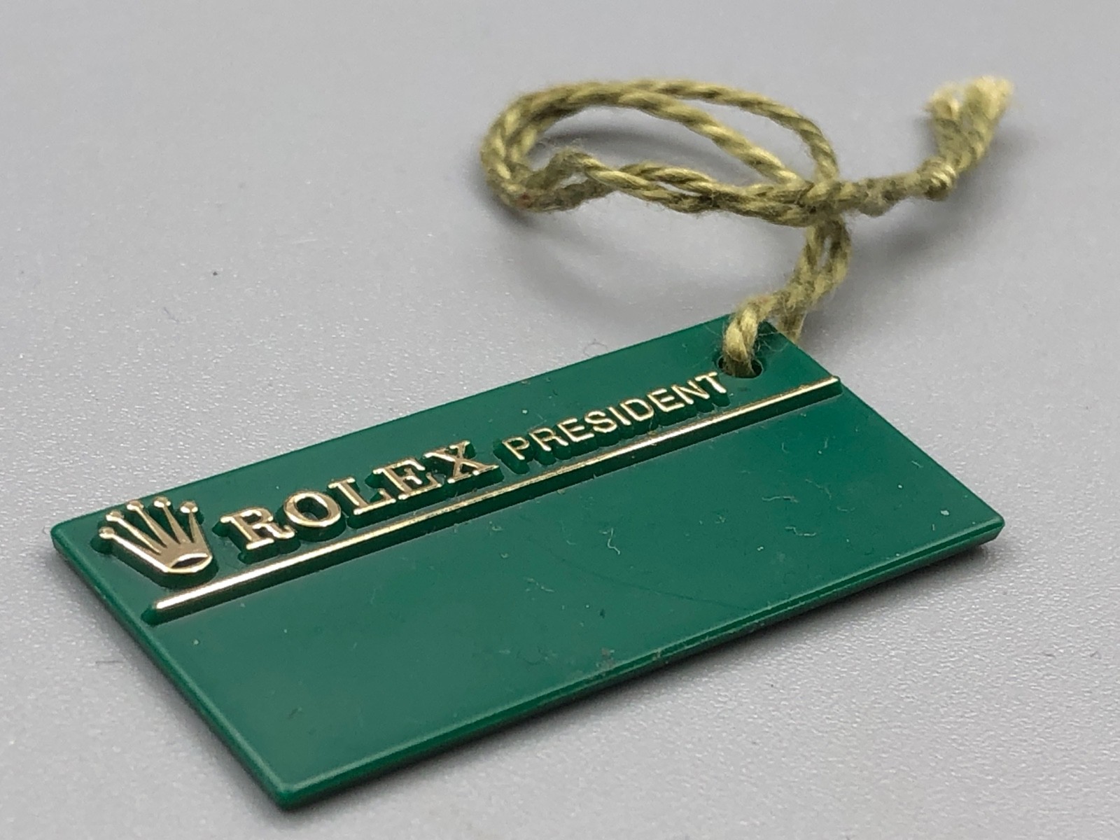 VINTAGE LATE 80s AND 90s 1980s 1990s GENUINE ROLEX PRESIDENT GREEN HANG TAG