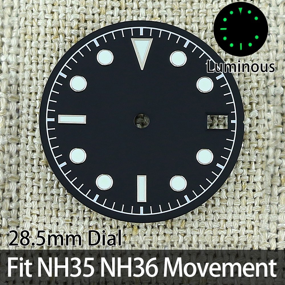 Super-LumiNova C3 Vintage 28.5mm Blue Watch Dials Metal for Seiko NH35 Movement