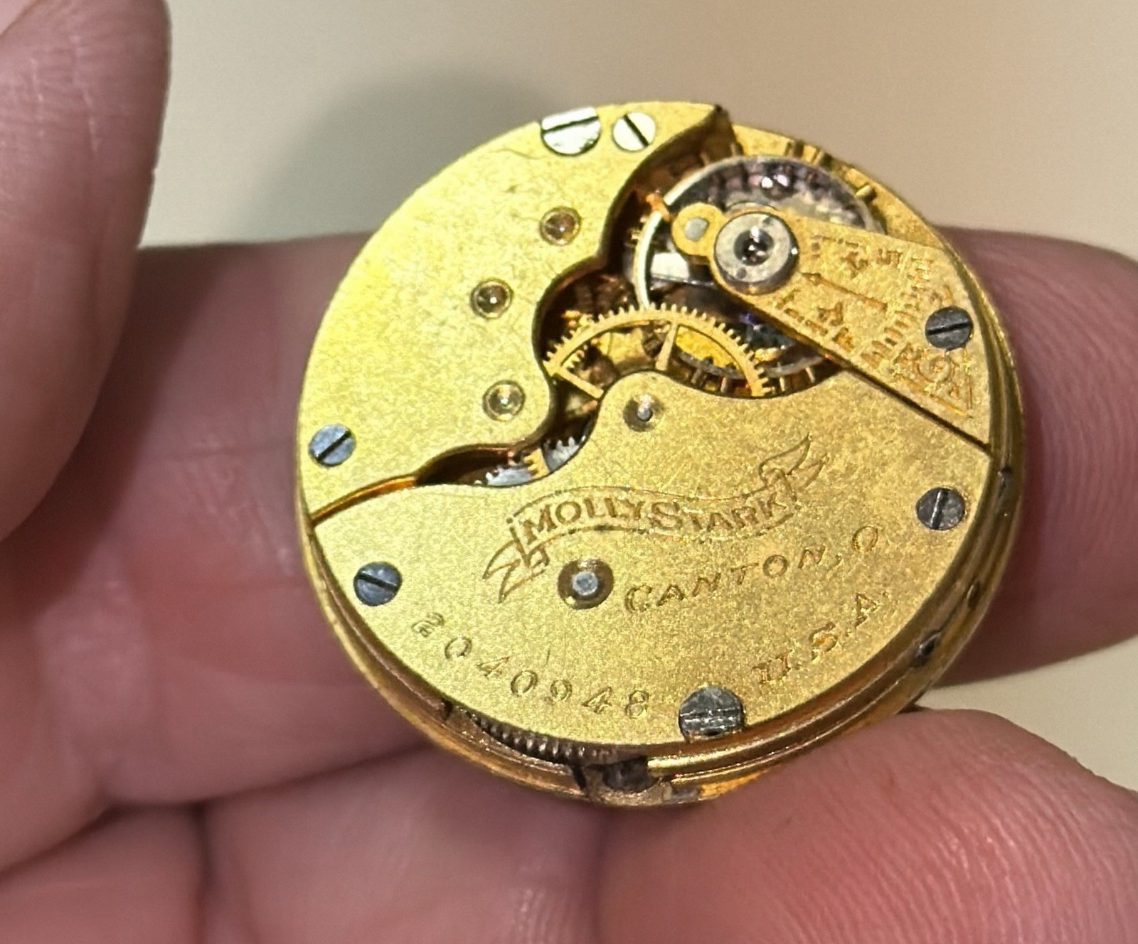 Hampden Molly Stark Size 3/0 Pocket Watch Movement For Parts