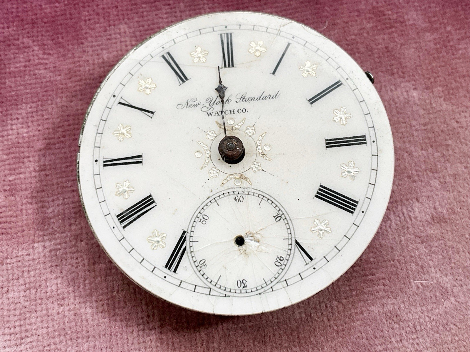 Antique New York Standard Pocket Watch Movement 43.5mm AS IS Parts/Repair