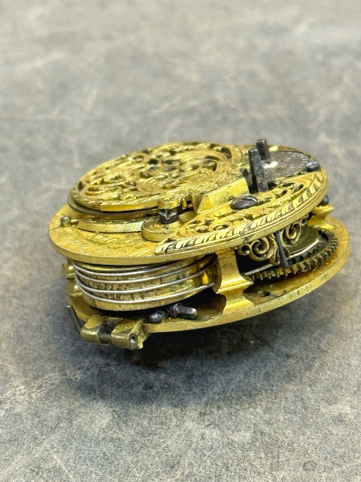 Antique Wm Ericke London Verge Fusee Pocket Watch Movement Repair