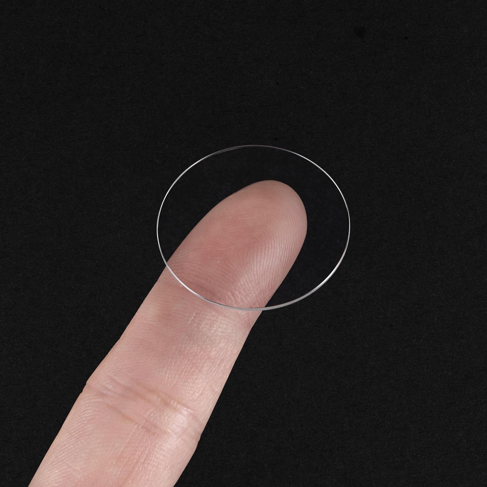 Glass Watch Single Lens Round 27.5mm Dia 1.3mm Edge Thickness, Transparent