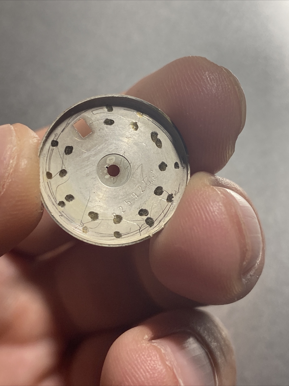 Rolex Silver Stick Markers Dial Non Lum Ladys Date 6917 6517 6916 6516 HAS SPOTS