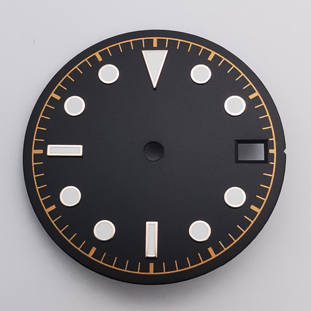 28.5mm black blue green white luminous sterile watch dial fit NH35 movement