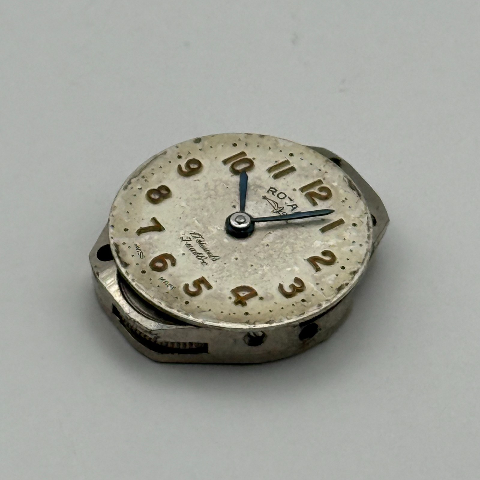 FHF 609 Watch Movement Rotary 17 Jewels Swiss Manual Wind Parts Repair 15.3mm