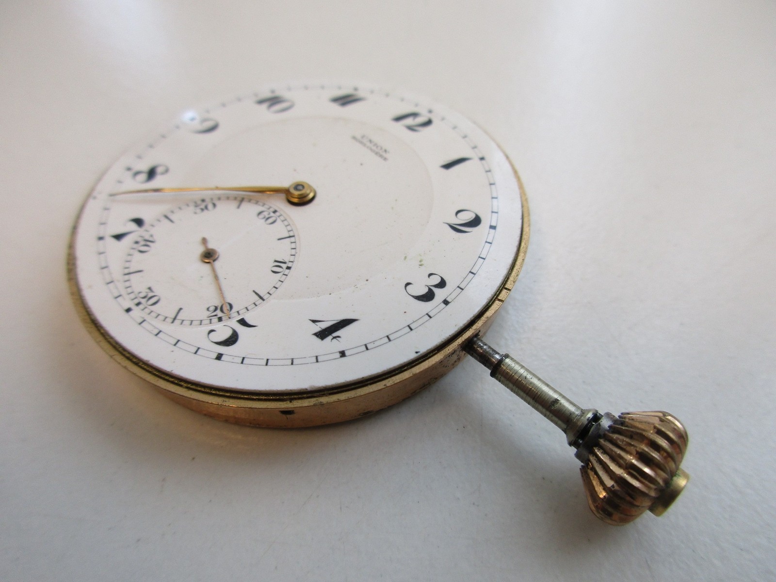 Union Pocket watch movement diam. 44.5 mm crown wind (at 3) – running